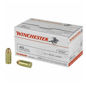 Winchester USA HANDGUN .45 ACP 230 grain Full Metal Jacket Brass Cased