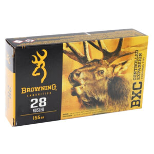 BROWNING BXC .28 NOSLER 155 GRAIN CONTROLLED EXPANSION TERMINAL TIP BRASS CASED 300 ROUNDS