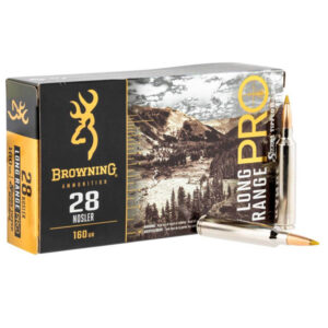 BROWNING LONG RANGE PRO .28 NOSLER 160 GRAIN SIERRA MATCHKING BOAT TAIL HOLLOW POINT BRASS CASED 300 ROUNDS