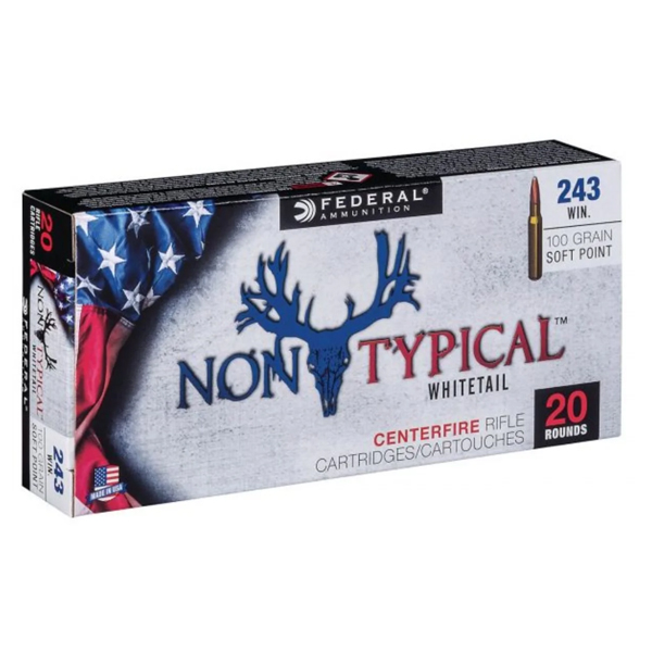 500rds of Federal Premium .243 Win 100-Grain Nontypical Rifle Ammunition