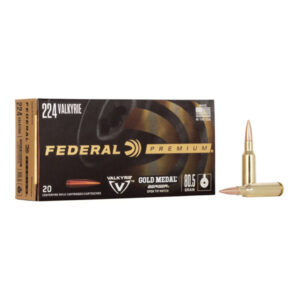 FEDERAL PREMIUM GOLD MEDAL BERGER AMMUNITION 224 VALKYRIE 80.5 GRAIN BERGER OPEN TIP MATCH 500 ROUNDS