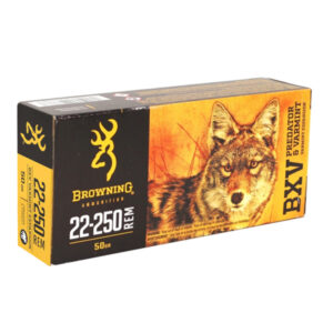 500Rds of Browning BXV Varmint Expansion Ammunition 22-250 Remington 50 Grain Polymer Tip Rapid Expansion