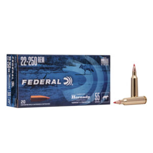 500Rds of Federal Varmint & Predator Ammunition 22-250 Remington 55 Grain Hornady V-MAX