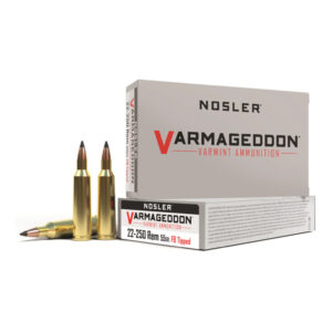 NOSLER VARMAGEDDON .22-250 REMINGTON 55 GRAIN FLAT BASE TIPPED BRASS CASED 500 ROUNDS