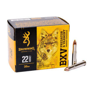 BROWNING BXV .22 HORNET 35 GRAIN POLYMER TIP BRASS CASED CENTERFIRE RIFLE AMMUNITION B192300221 CALIBER: .22 HORNET, NUMBER OF ROUNDS: 500