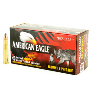 FEDERAL PREMIUM VARMINT / PREDATOR .22 HORNET 35 GRAIN TIPPED VARMINT CENTERFIRE RIFLE AMMUNITION AE22H35TVP CALIBER: .22 HORNET, NUMBER OF ROUNDS: 500