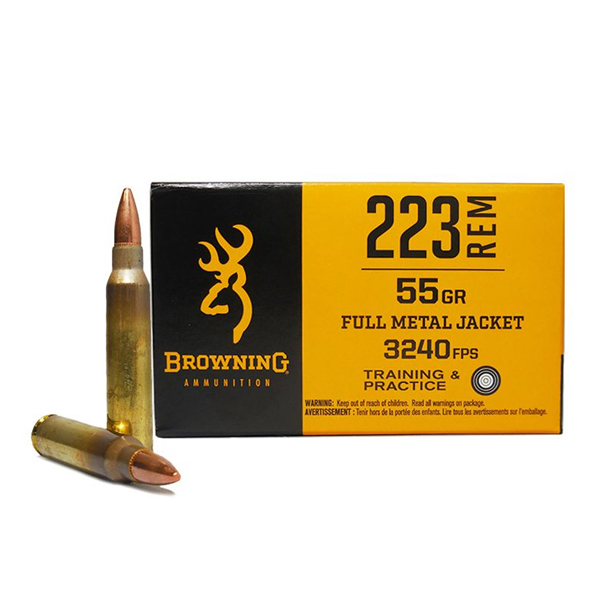BROWNING FMJ AMMUNITION 223 REMINGTON 55 GRAIN FULL METAL JACKET 500 ROUNDS