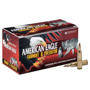 FEDERAL AMERICAN EAGLE VARMINT AND PREDATOR AMMUNITION 223 REMINGTON 50 GRAIN JACKETED HOLLOW POINT 500 ROUNDS