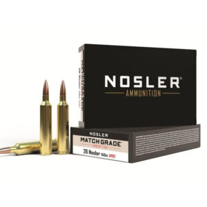 NOSLER MATCH GRADE AMMUNITION 26 NOSLER 140 GRAIN CUSTOM COMPETITION HOLLOW POINT BOAT TAIL 300 ROUND