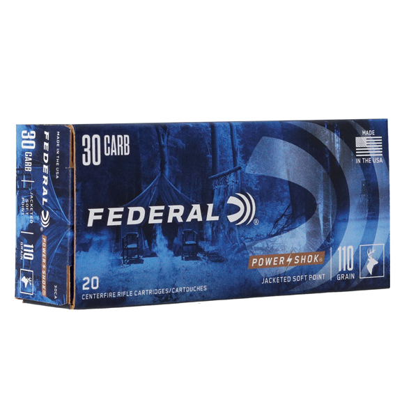 FEDERAL PREMIUM POWER-SHOK .30 CARBINE 110 GRAIN JACKETED SOFT POINT 500 ROUNDS