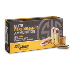 500rds of Sig Sauer Elite Performance 10mm Auto 180 grain Full Metal Jacket Brass Cased