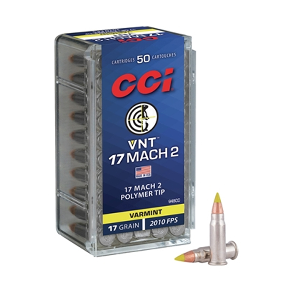 500rds of CCI 17 Hornady Mach 2 Ammo 17 Grain Varmint VNT Polymer Tip