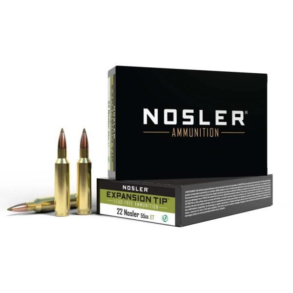 NOSLER .22 NOSLER E-TIP 55 GRAIN BRASS CASED 500 ROUNDS