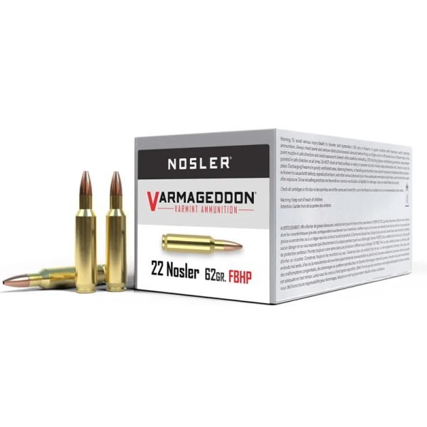 NOSLER .22 NOSLER FLAT BASE HOLLOW POINT 62 GRAIN BRASS 500 ROUNDS