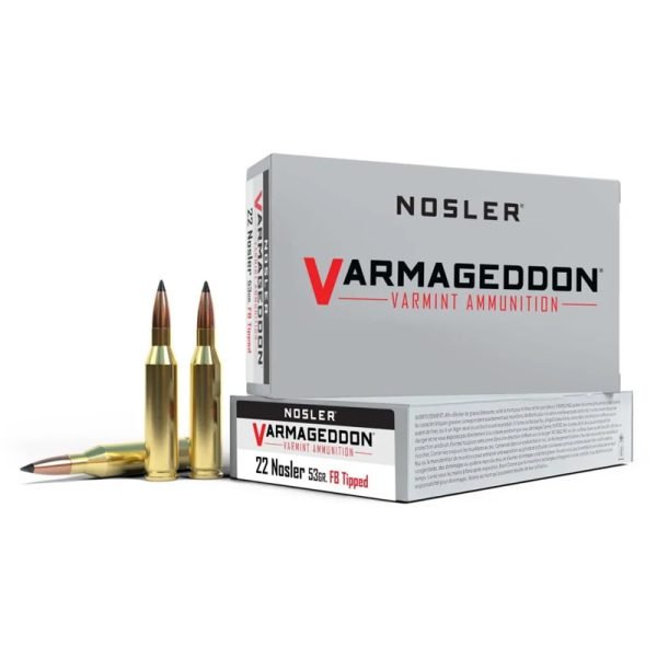 NOSLER .22 NOSLER FLAT BASE TIPPED 53 GRAIN BRASS CASED 500 ROUNDS