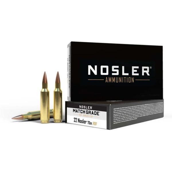 NOSLER .22 NOSLER ROUND NOSE FLAT 70 GRAIN BRASS CASED 500 ROUNDS