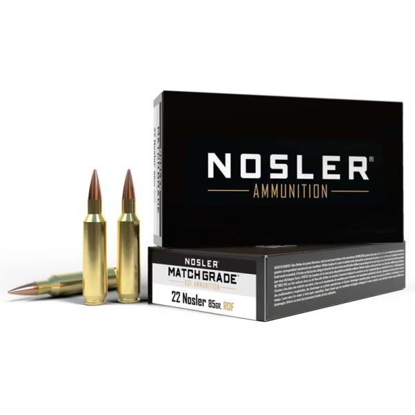 NOSLER .22 NOSLER ROUND NOSE FLAT 85 GRAIN BRASS CASED 500 ROUNDS
