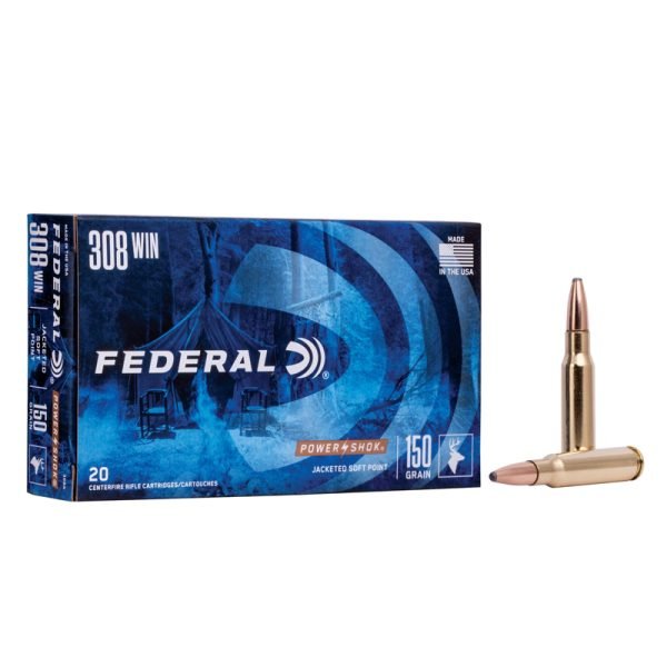 1000rds of Federal Power-Shok, .308 Winchester, SP, 150 Grain