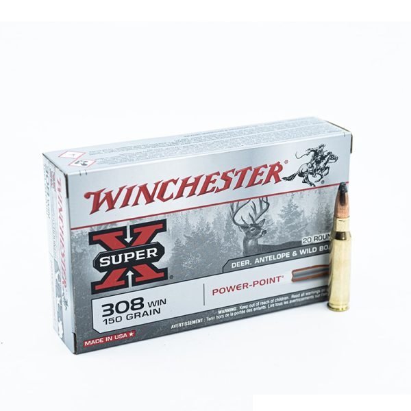 500Rds of Winchester SUPER-X RIFLE .308 Winchester 150 grain Power-Point Brass Cased Centerfire Rifle Ammunition