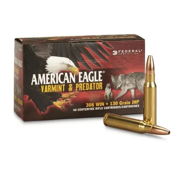 Federal American Eagle Varmint & Predator, .308 Winchester, JHP, 130 Grain