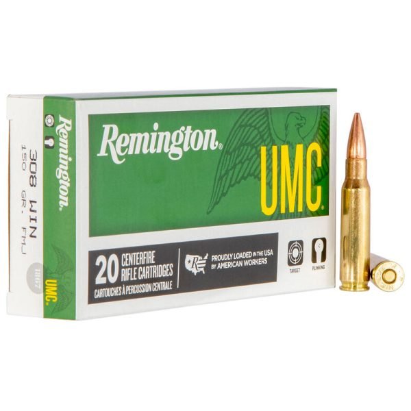 Remington UMC Rifle .308 Winchester 150 Grain Full Metal Jacket Centerfire Rifle Ammunition 500Rds