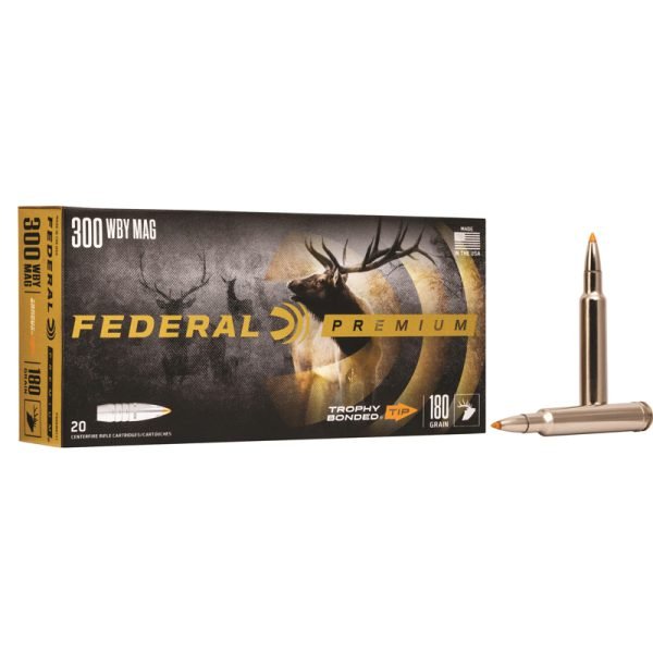 FEDERAL PREMIUM AMMUNITION 300 WEATHERBY MAGNUM 180 GRAIN TROPHY BONDED TIP 300 ROUNDS