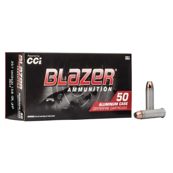 500Rds CCI Ammunition Blazer Aluminum .357 Magnum 158 grain Jacketed Hollow Point